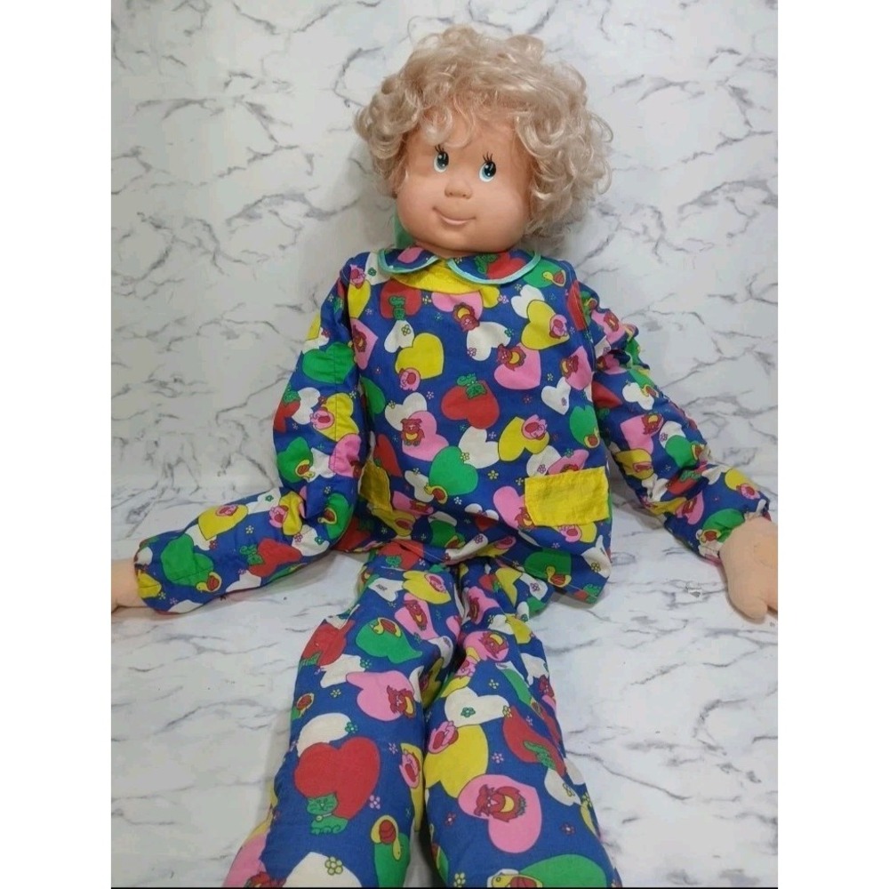 SUZIE STRETCH MY-SIZE 36" TWO-SIDED AWAKE/ASLEEP DOLL Vtg